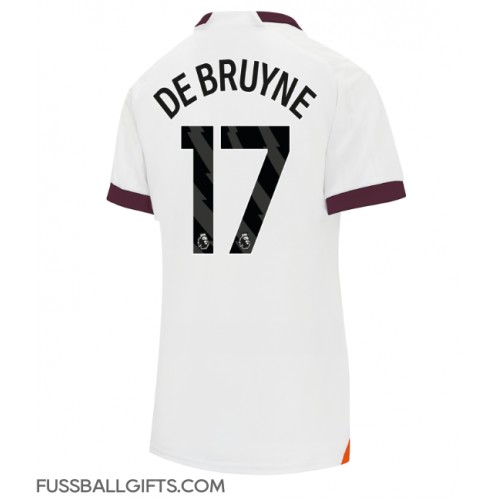 Manchester City Kevin De Bruyne #17 Fußballbekleidung Auswärtstrikot Damen 2023-24 Kurzarm